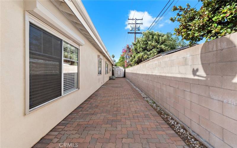 Side yard with Shed