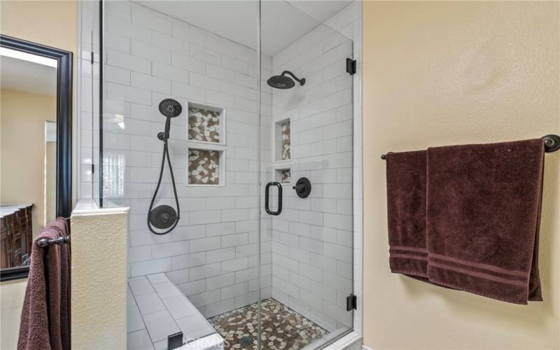 Primary with updated walk-in shower