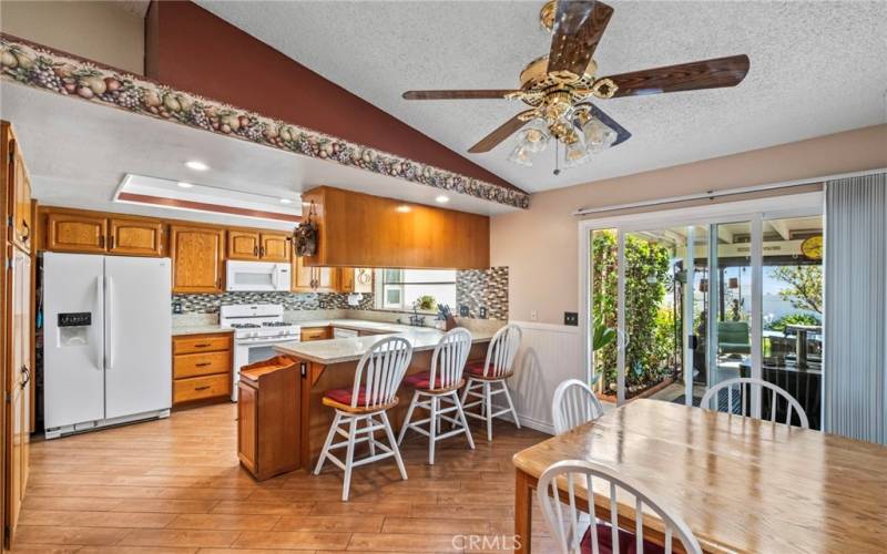 Kitchen with updated counters and added cabinet space