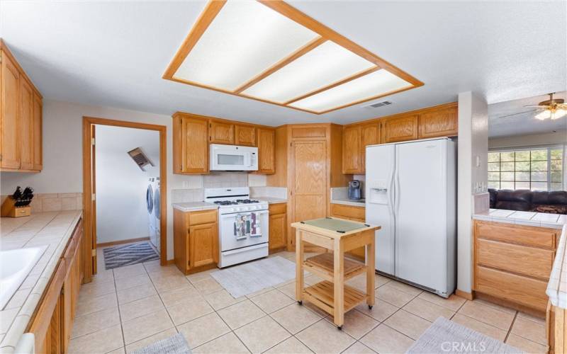 Large open kitchen with pantry