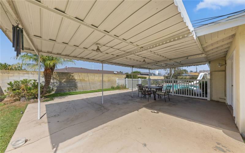 Covered Patio With Built-In Lights