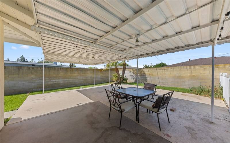 Backyard Is Enclosed By Durable Cinder Block Fencing