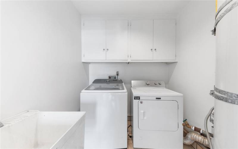 Laundry Area With Cabinets & A Utility Sink