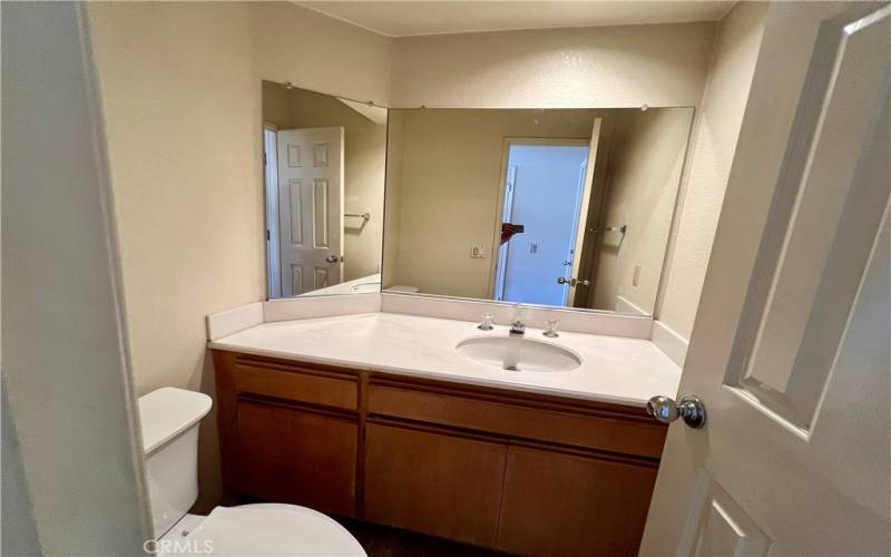 Lower level powder room