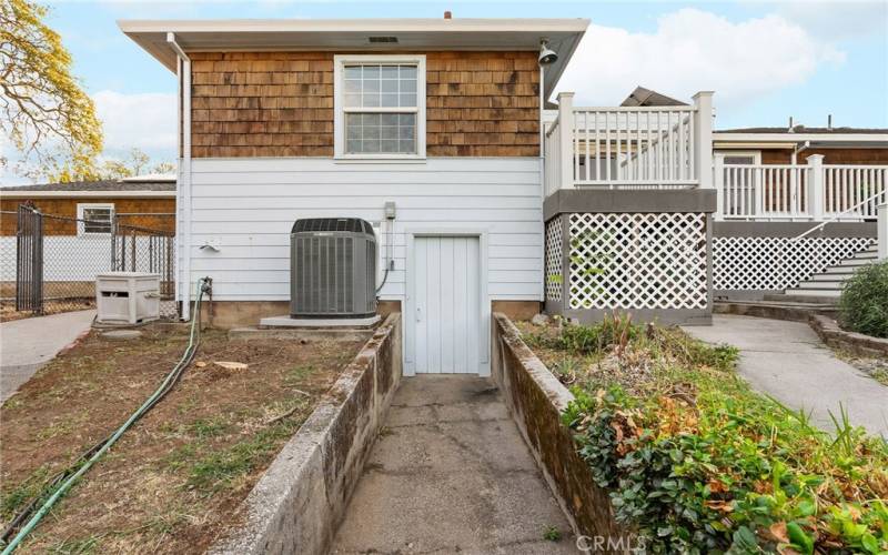 Small Basement with walk in safe.