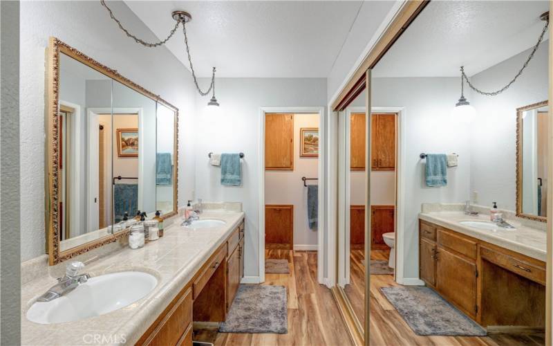 Master bath double sinks.