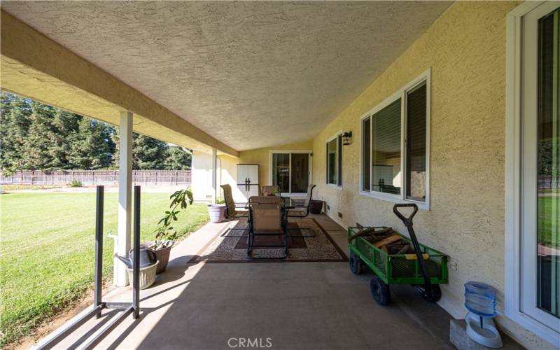 Nice large covered patio. Sliders from great room and master.