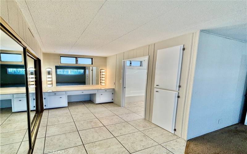 Master bathroom area with vanity
