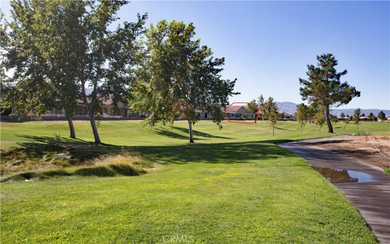 Golf course with rear of home circled