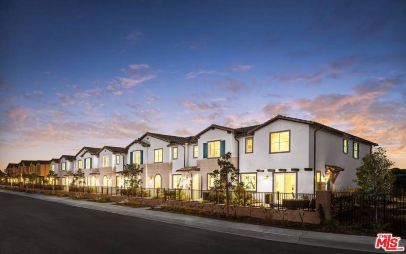 Modern townhome exteriors along S. Vanhorn Ave.