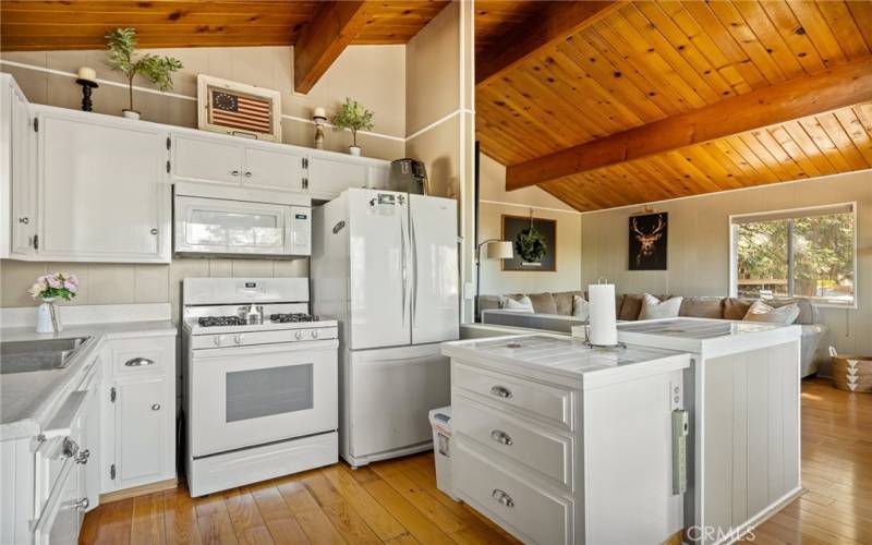 Kitchen open to living room.