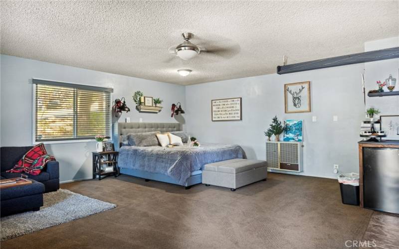 Converted garage guest room.