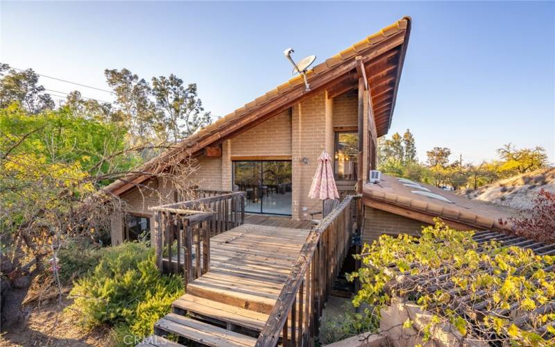 Deck and sliding door into loft