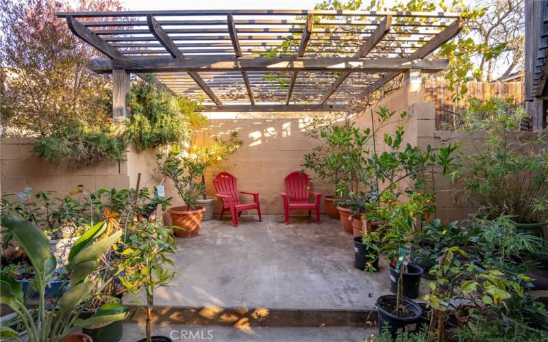 Beautiful sitting area in garden