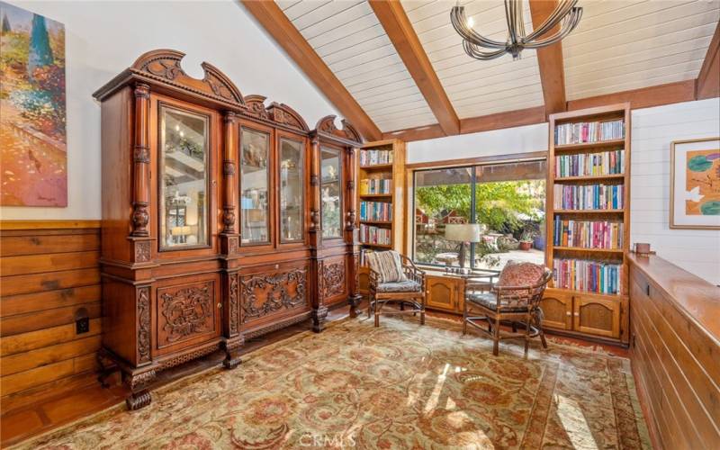 Formal dining area next to Den