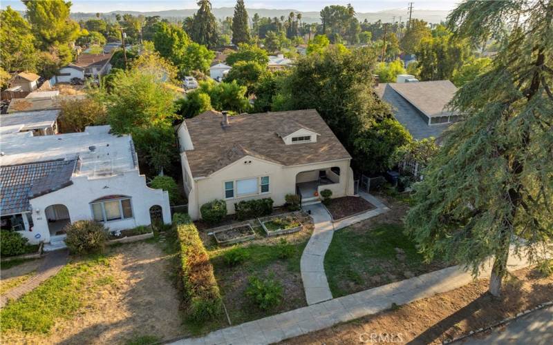 Aerial view of the house