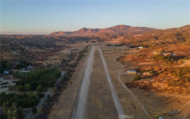 Ernst Airfield with access road looking North