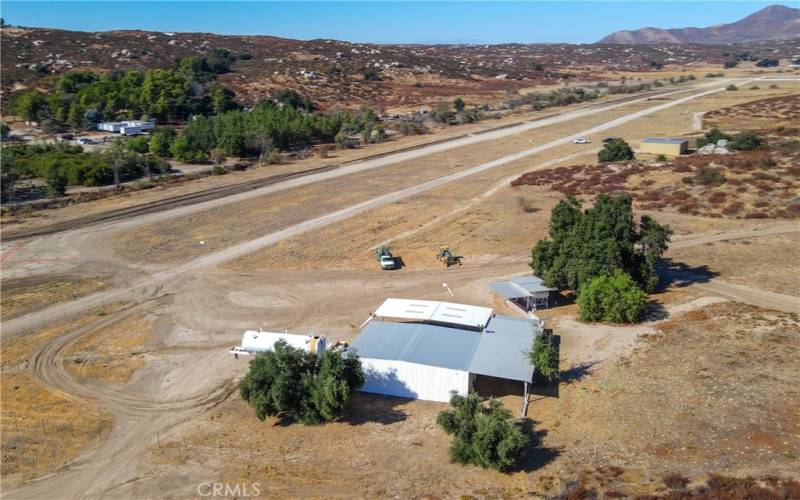 View of Hangar and Ernst Airfield and Access Road