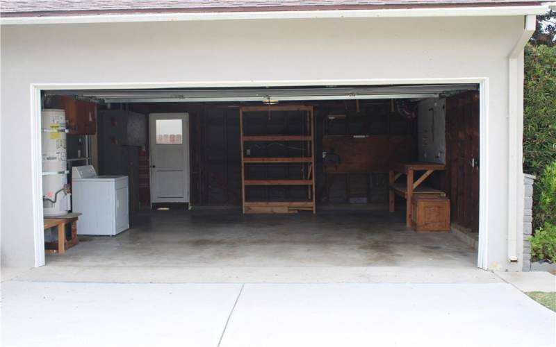 Two-car Garage with Workbench & Shelving/Cabinets