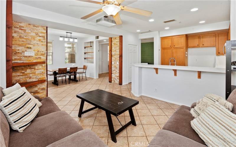 Living room is the heart of this condo