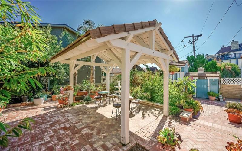 Backyard seating area