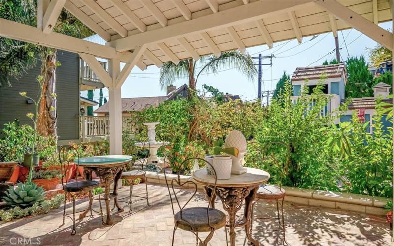 Backyard seating area