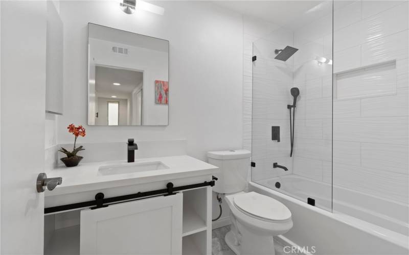 Completely remodeled full bathroom upstairs.