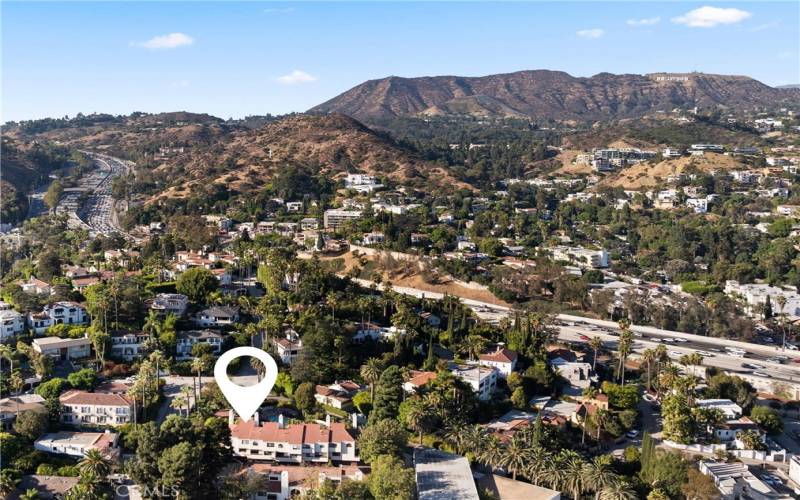 Hollywood sign in the distance!