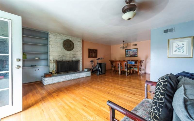 Living room with fireplace