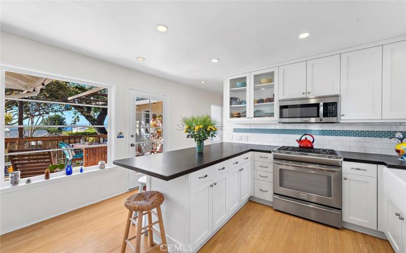 Kitchen with much natural light