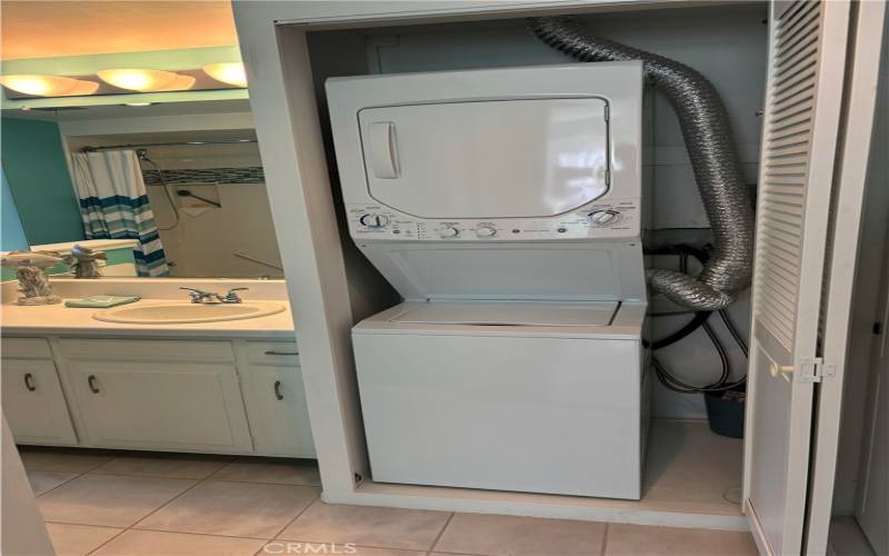 Indoor laundry closet--open