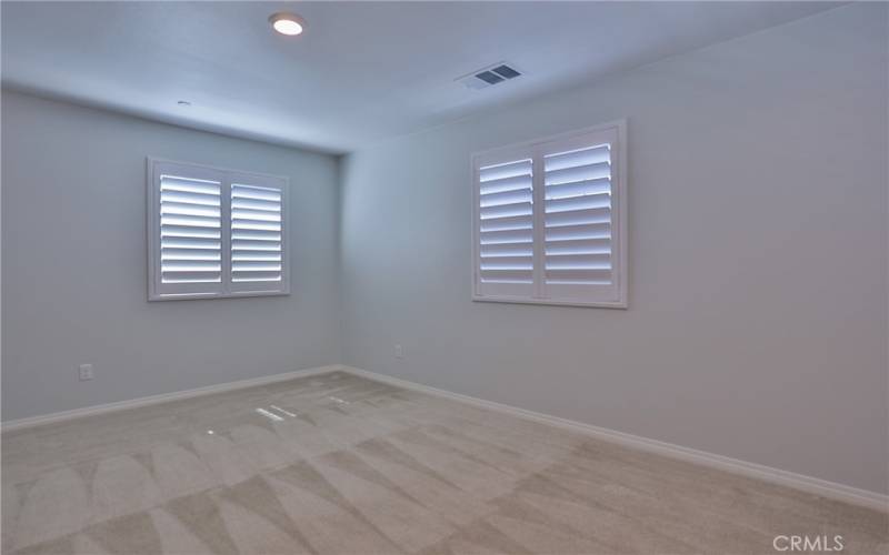 Bonus room: Upstairs, carpet, can lighting, plantation shutters