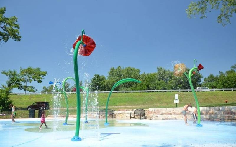 Splash zone in one of the 2 Olympic sized pools