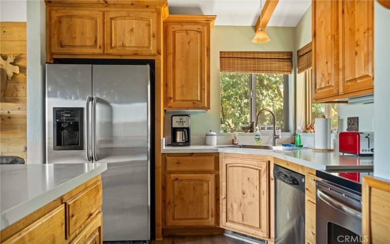 Love this Kitchen with New Quartz Countertops & Breakfast Bar!