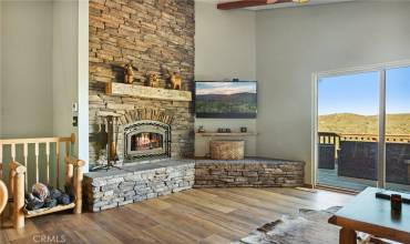 Gorgeous Stacked Stone Fireplace!