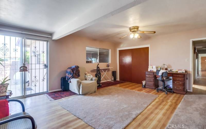 Another view of family room leading to the backyard.