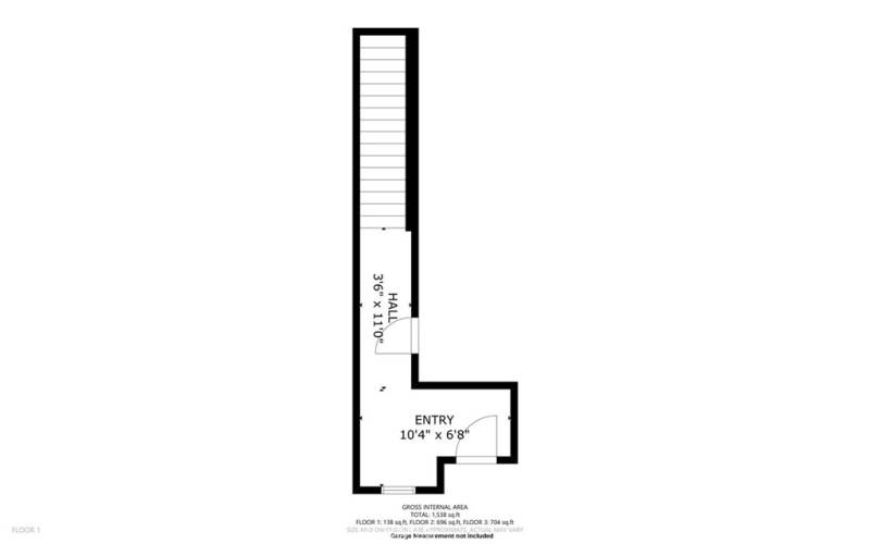 1 st Floor (Attached 2 Car Attached Tandem Garage not shown on Diagram)
