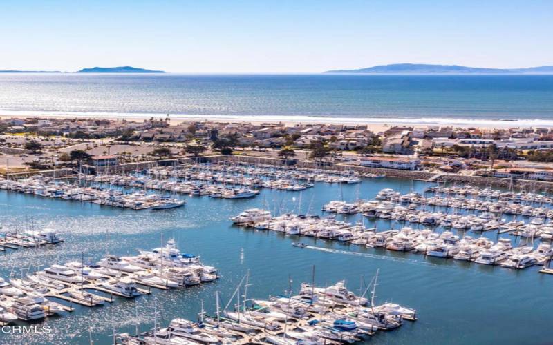 Great shot of Beach and marina