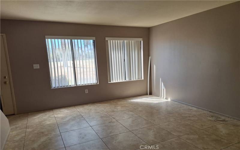 Living room windows to golf course