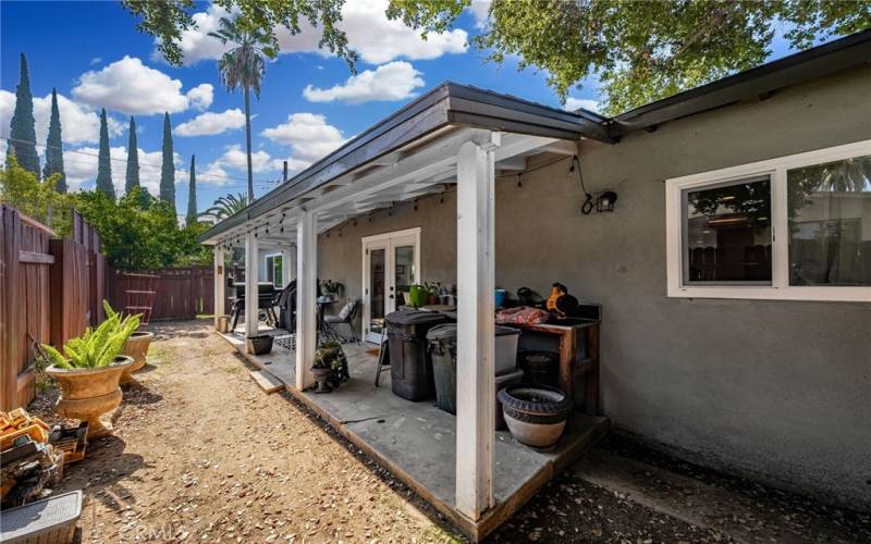 French Doors Lead to Side Yard