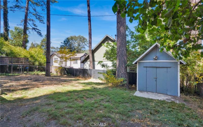 backyard with shed