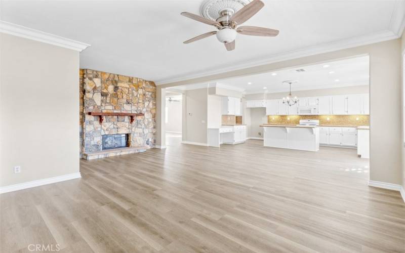 Living room with fireplace