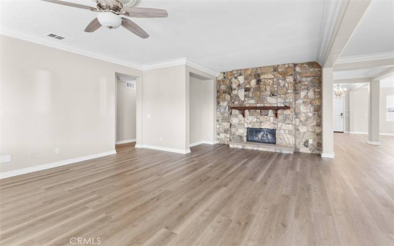 living room with fireplace