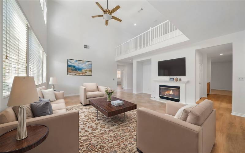 Gas fireplace.Cool ceiling fans. Virtually staged