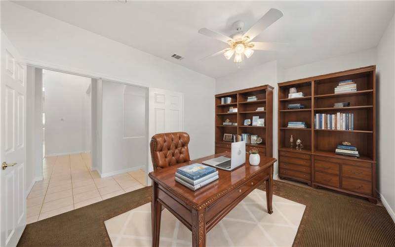 Bedroom downstairs that could be an office area. Virtually staged