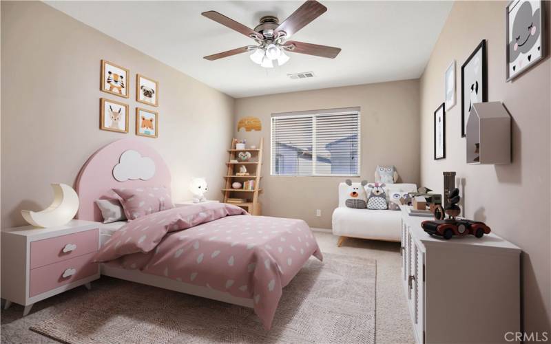 Virtually staged child bedroom