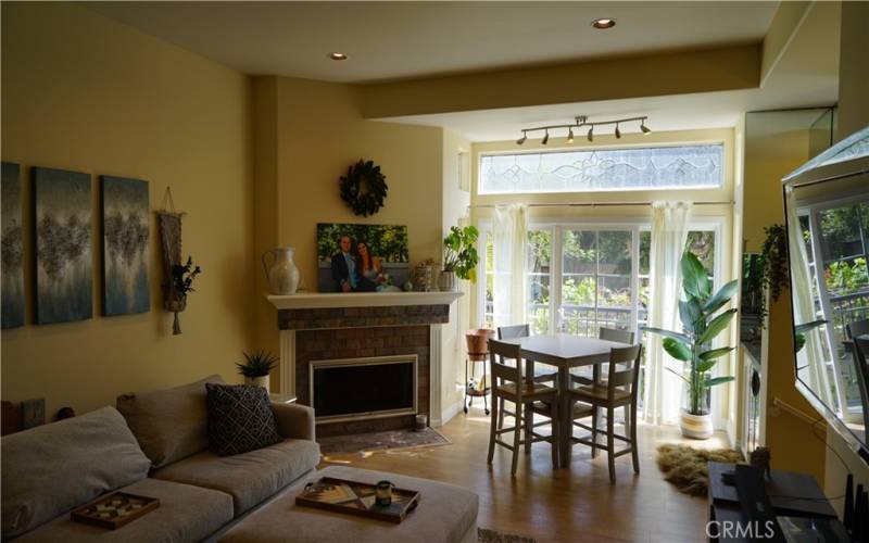 Main living area with doors to courtyard