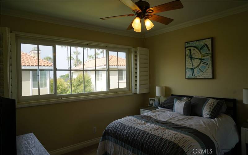 Large window in guest bedroom