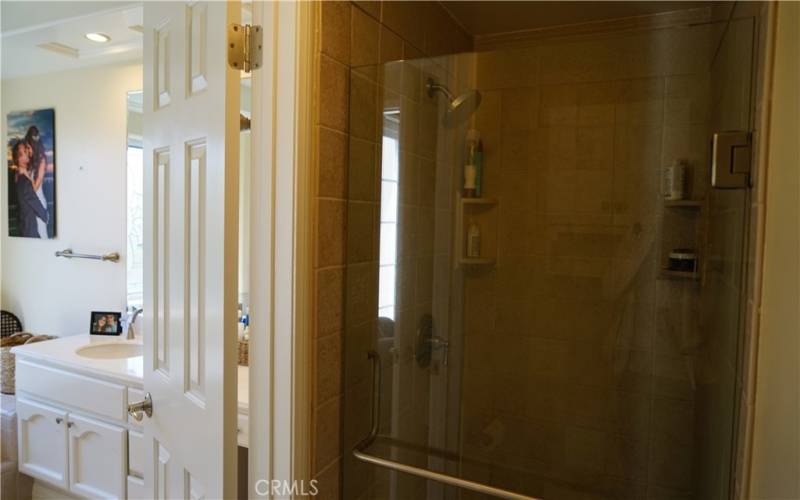 Tiled shower in master ensuite