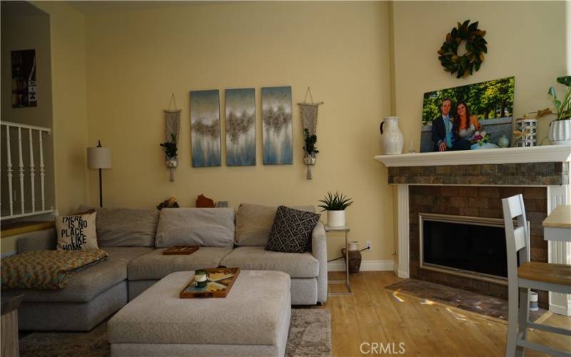 Living area with gas fireplace